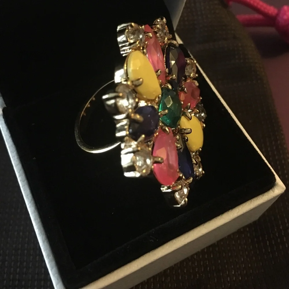 KATE SPADE NY RARE KALEIDOSCOPE FLORAL JEWEL RING - Picture 4 of 4